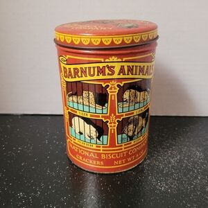 Vintage Red and Yellow Barnum's Animals Tin